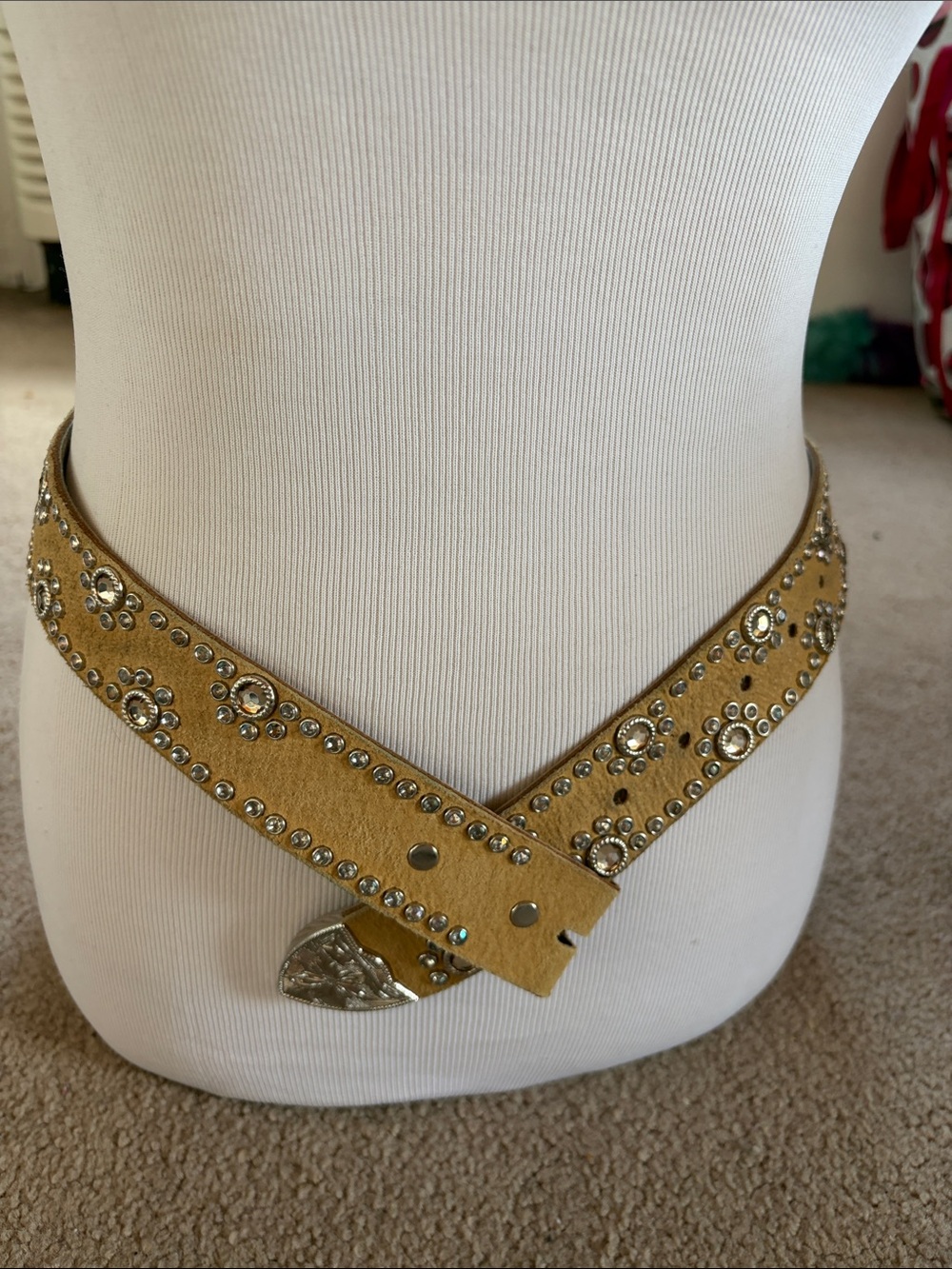 Olga Santini Stud &Stone Leather Belt
